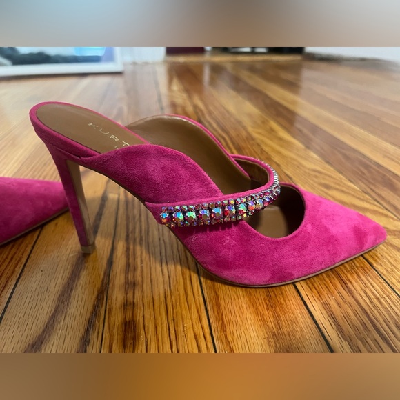 Kurt Geiger Duke Heeled Mule - Pink Suede - Picture 8 of 16